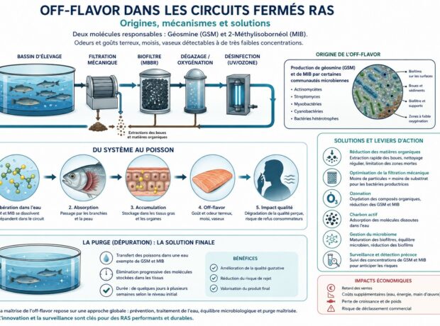 off flavor RAS aquaculture france